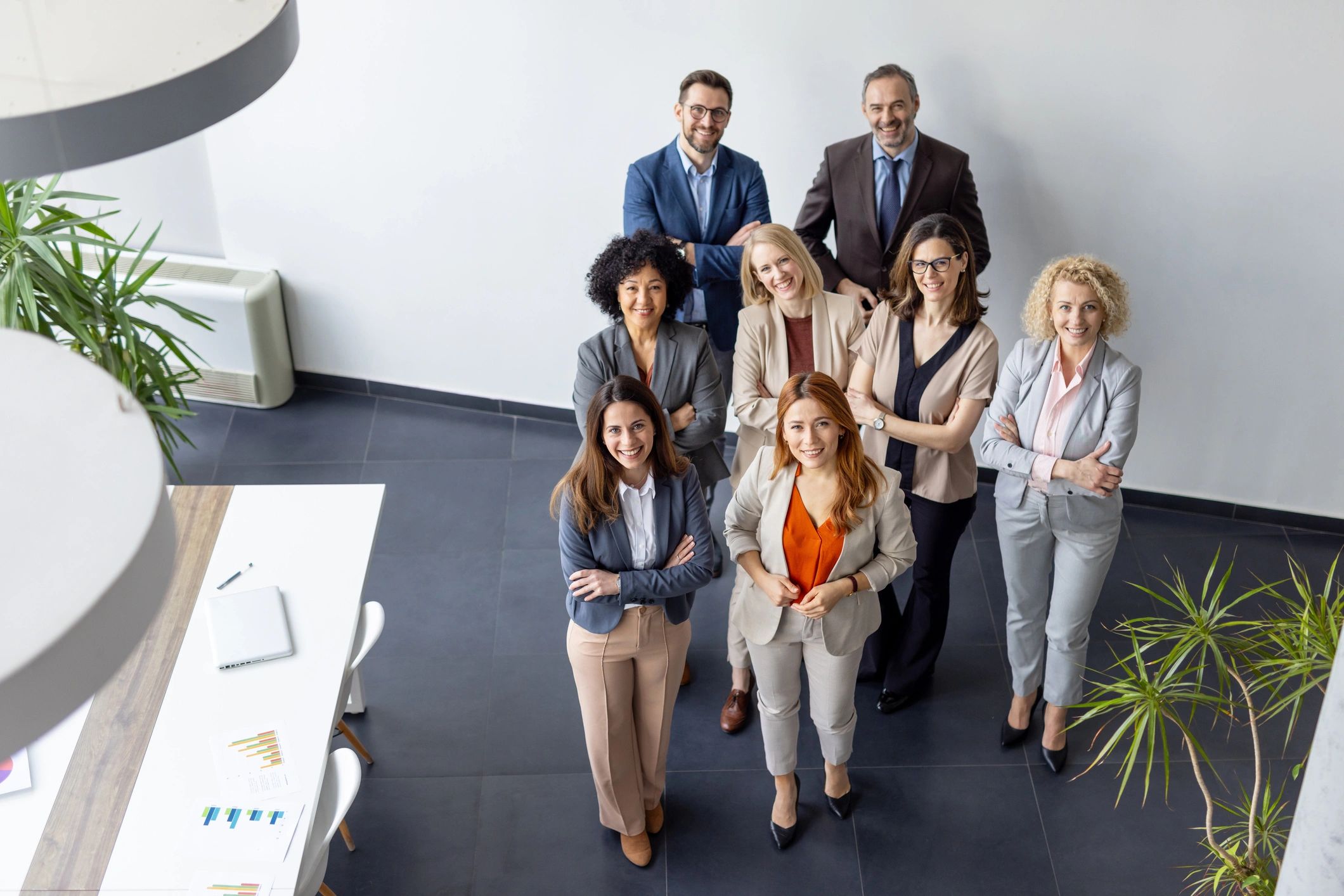 Professional team portrait in office
